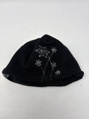 The North Face women\'s beanie hat black floral wool embroidered gorpcore snow The North Face Whimzy Powder Beanie | Warm Knit Winter Hat  main image 2
